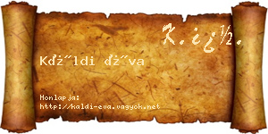 Káldi Éva névjegykártya