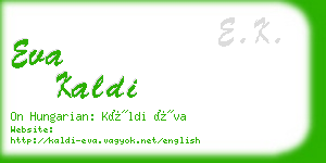 eva kaldi business card